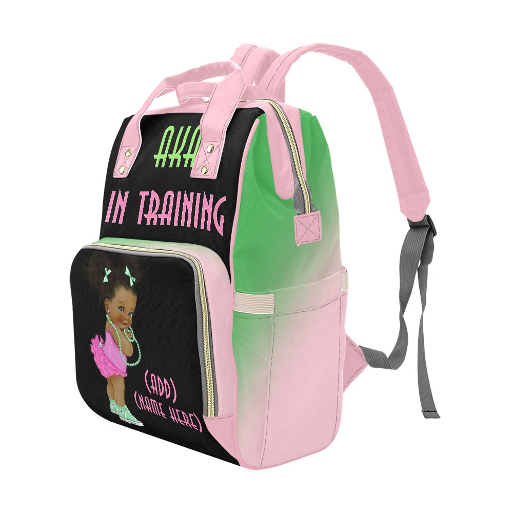 CUSTOMIZABLE  AKA IN TRAINING MULTIFUNCTION BACKPACK DIAPER BAGPERSONALIZED DIAPER BAG | Mothers Day | New Mom | Baby Shower Gift