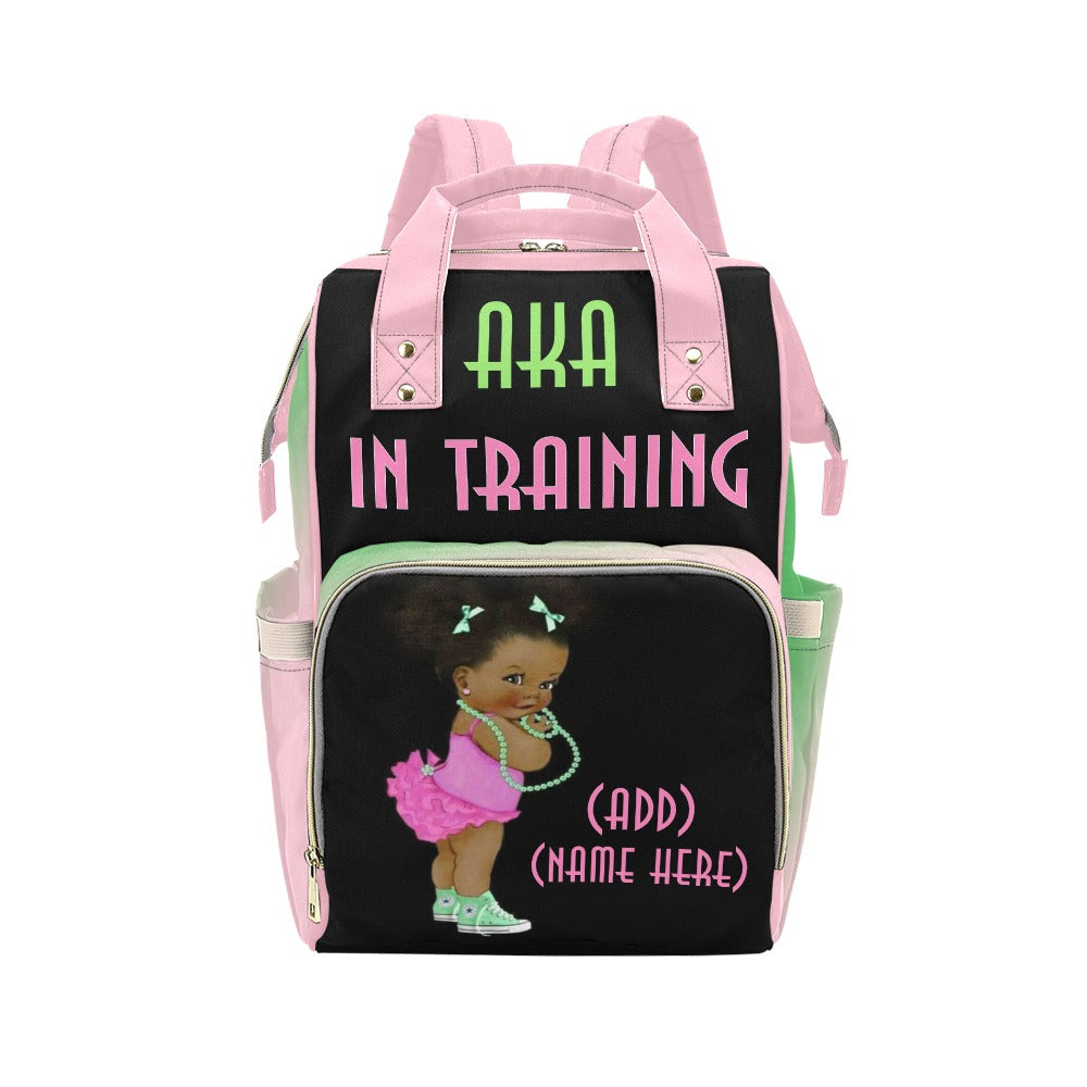 CUSTOMIZABLE  AKA IN TRAINING MULTIFUNCTION BACKPACK DIAPER BAGPERSONALIZED DIAPER BAG | Mothers Day | New Mom | Baby Shower Gift