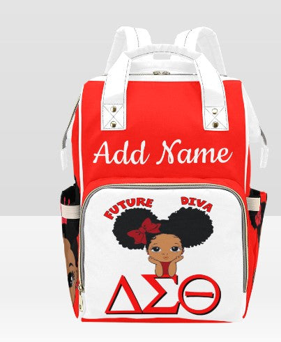 CUSTOMIZABLE PERSONALIZED DELTA SIGMA THETA BACKPACK DIAPER BAG