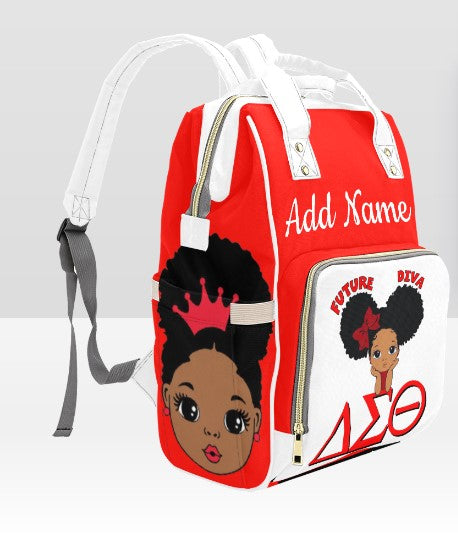 CUSTOMIZABLE PERSONALIZED DELTA SIGMA THETA BACKPACK DIAPER BAG