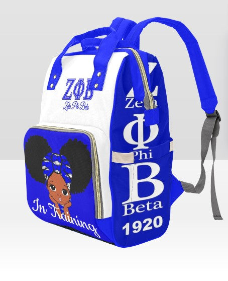 CUSTOM PERSONALIZED SORORITY BACK PACK DAPER BAG | ZPB BABY | ZETA BABY | PERSONALIZED DIAPER BAG | Mothers Day | New Mom | Baby Shower Gift