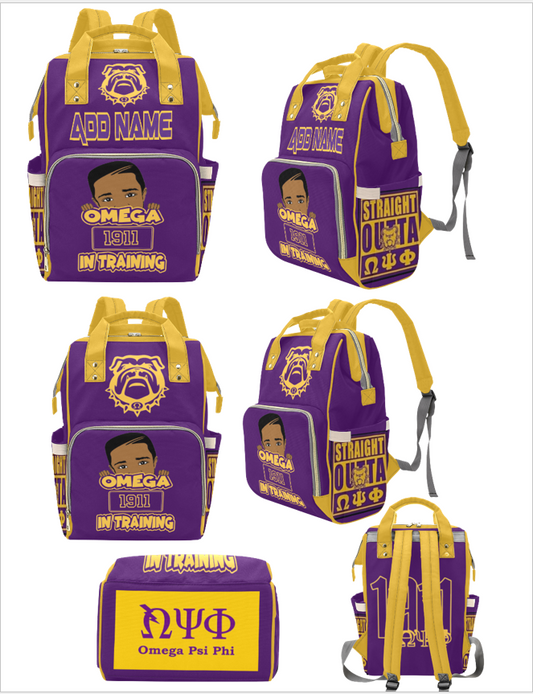 CUSTOMIZABLE PERSONALIZED OMEGA PSI DIAPER BAG | OMEGA BABY | DAD DIAPER BAG | PERSONALIZED DIAPER BAG | Personalized Baby Shower Gift