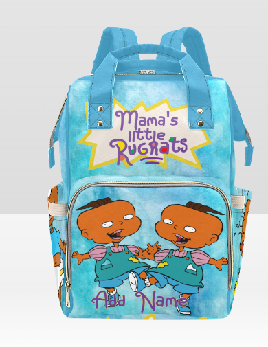 CUSTOMIZABLE PERSONALIZED TWINS BOY/ BOY CHARACTER DIAPER BAG