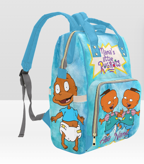 CUSTOMIZABLE PERSONALIZED TWINS BOY/ BOY CHARACTER DIAPER BAG