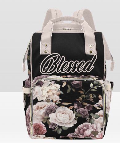 CUSTOMIZABLE PERSONALIZED DIAPER BAG | BACKPACK DIAPER BAG | Mothers Day | New Mom | Flower Diaper Bag | Faith Bag