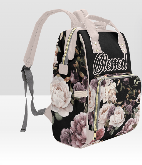 CUSTOMIZABLE PERSONALIZED DIAPER BAG | BACKPACK DIAPER BAG | Mothers Day | New Mom | Flower Diaper Bag | Faith Bag