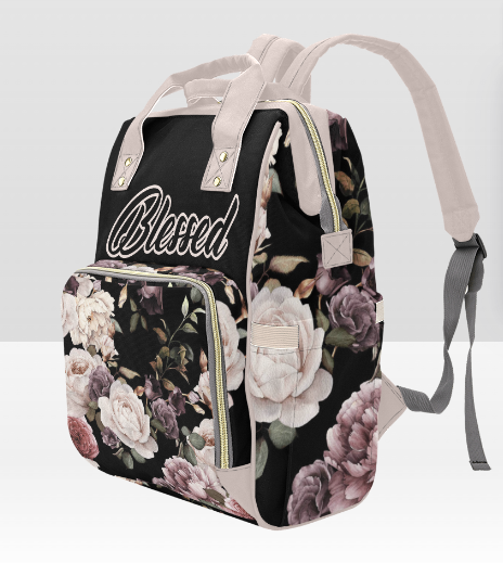 CUSTOMIZABLE PERSONALIZED DIAPER BAG | BACKPACK DIAPER BAG | Mothers Day | New Mom | Flower Diaper Bag | Faith Bag