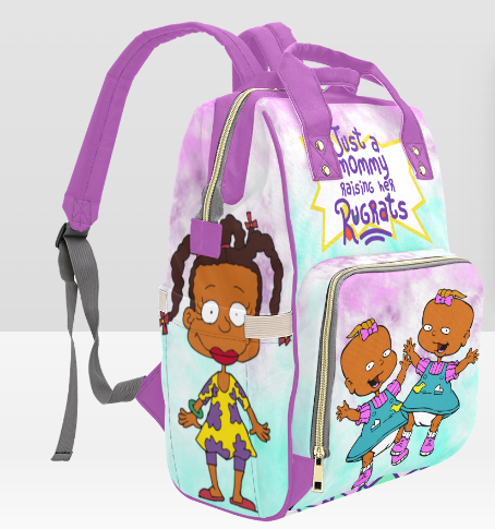 CUSTOMIZABLE PERSONALIZED TWINS GIRL/GIRL CHARACTER DIAPER BAG