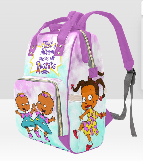 CUSTOMIZABLE PERSONALIZED TWINS GIRL/GIRL CHARACTER DIAPER BAG