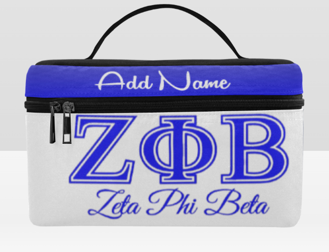 CUSTOM PERSONALIZED ZETA PHI BETA GLAM MAKE UP BAG