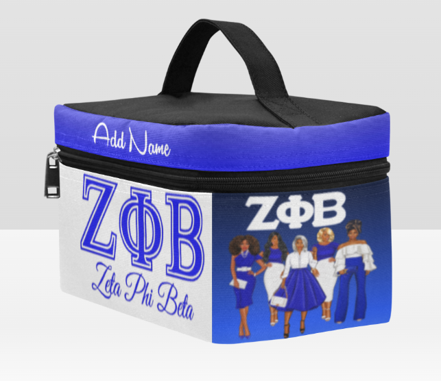 CUSTOM PERSONALIZED ZETA PHI BETA GLAM MAKE UP BAG