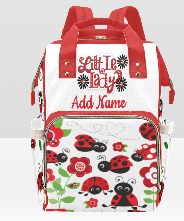 PERSONALIZED Custom Lady Bug Diaper Bag | Personalized Diaper Bag | Girl diaper bag |Custom Backpack |Baby Shower Gift |Mothers Day |New Mom