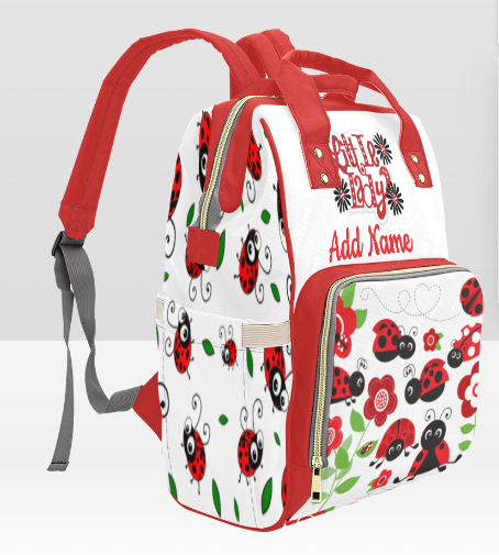 PERSONALIZED Custom Lady Bug Diaper Bag | Personalized Diaper Bag | Girl diaper bag |Custom Backpack |Baby Shower Gift |Mothers Day |New Mom