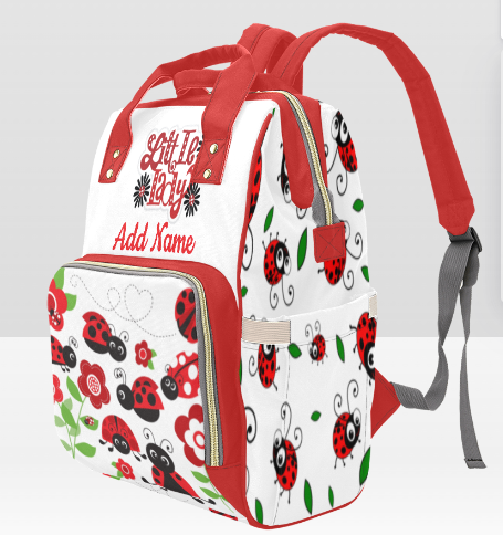 PERSONALIZED Custom Lady Bug Diaper Bag | Personalized Diaper Bag | Girl diaper bag |Custom Backpack |Baby Shower Gift |Mothers Day |New Mom