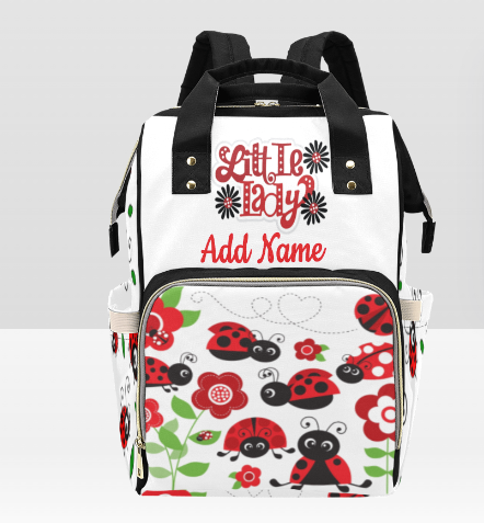 PERSONALIZED Custom Lady Bug Diaper Bag | Personalized Diaper Bag | Girl diaper bag |Custom Backpack |Baby Shower Gift |Mothers Day |New Mom