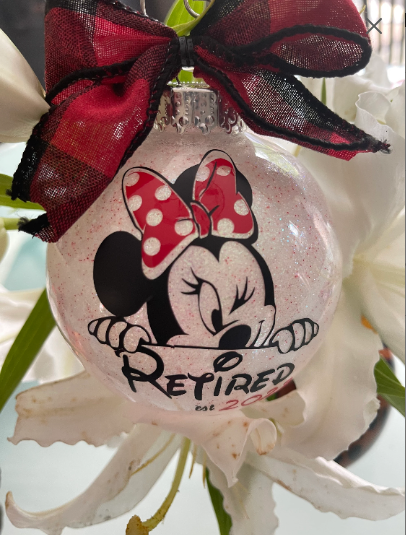 DISNEY INSPIRED LARGE RETIREMENT ORNAMENT | PERSONALIZED ORNAMENT