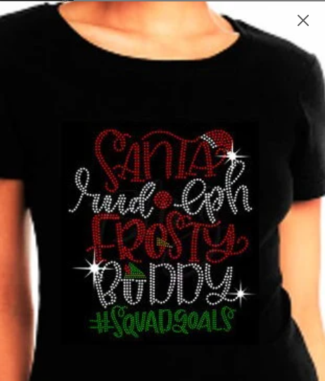 SQUAD GOALS CHRISTMAS BLING SHIRT | CHRISTMAS SHIRT |  RHINESTONE BLING SHIRT | HOLIDAY BLING | UGLY SWEATER | Believe