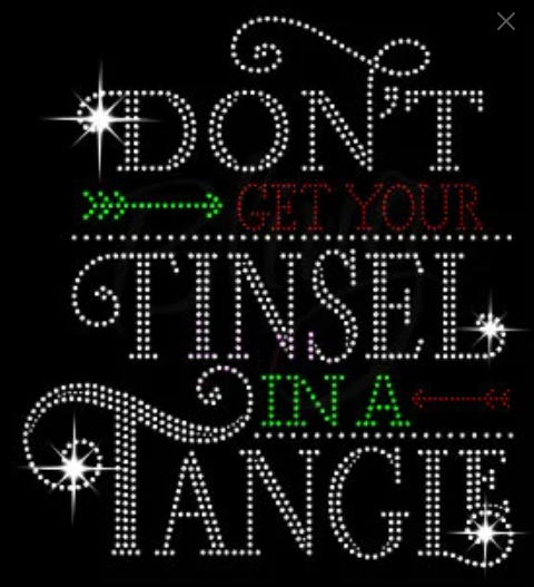 TINSEL IN A TANGLE  | CHRISTMAS SHIRT |  RHINESTONE BLING SHIRT | HOLIDAY BLING | UGLY SWATER | Elf