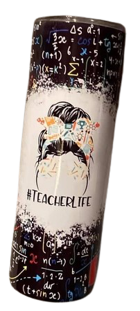 TEACHER LIFE TUMBLER | BACK TO SCHOOL | TEACHER LIFE | MATH TEACHER LIFE |  PERSONALIZED 20 OZ SKINNY TUMBLER
