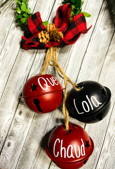 PERSONALIZED BELL TRIO DOOR HANGER | Christmas Bells | Personalized Ornament