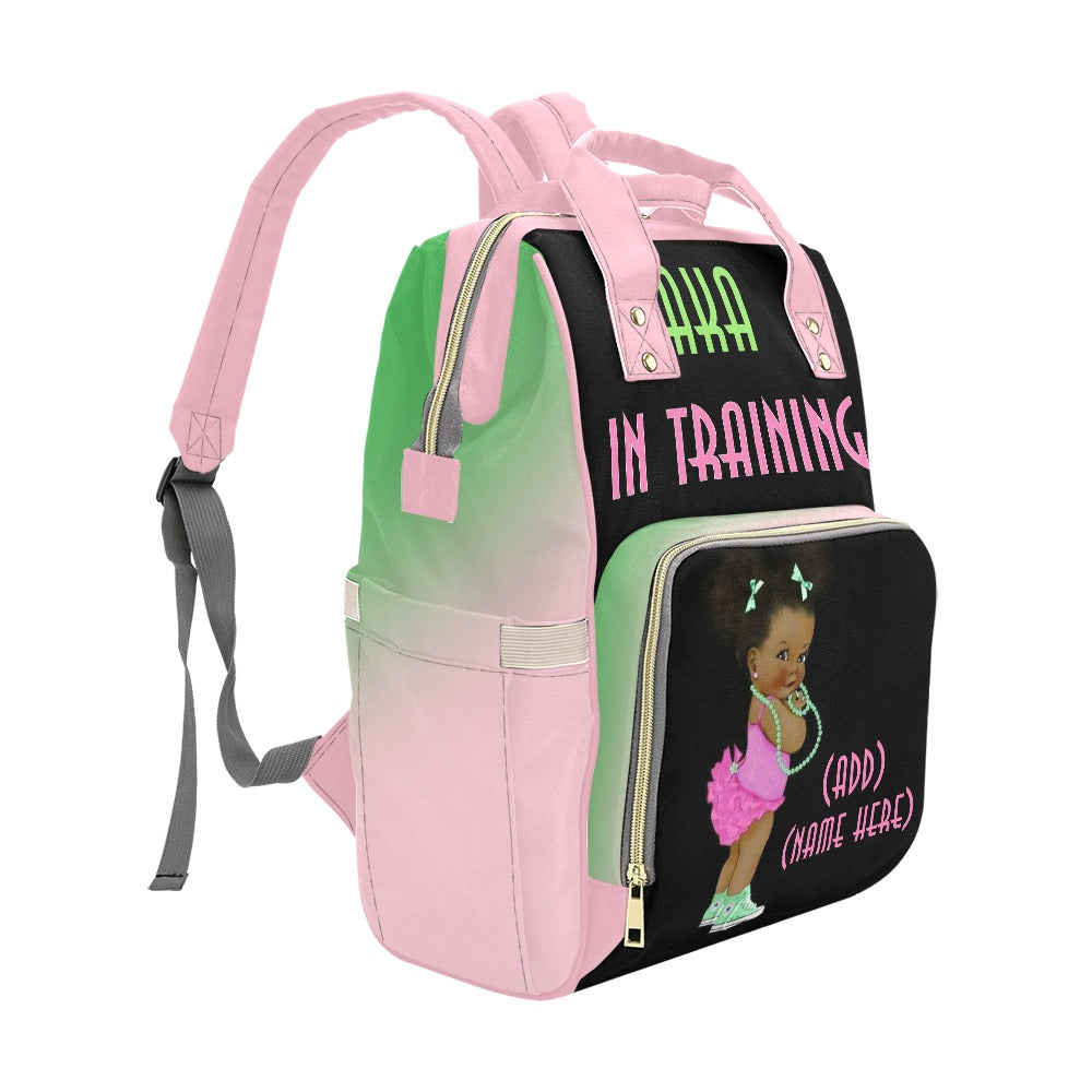 CUSTOMIZABLE  AKA IN TRAINING MULTIFUNCTION BACKPACK DIAPER BAGPERSONALIZED DIAPER BAG | Mothers Day | New Mom | Baby Shower Gift