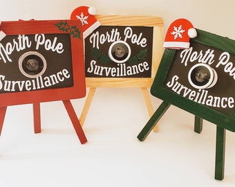 Christmas Teacher Gift | Elf Gift |Mini North Pole Surveillance | Desktop Chalkboard Easel with Santa Letter | Stocking Stuffer