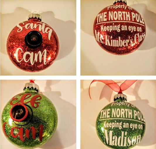 PERSONALIZED SANTA OR ELF CAM with Letter | Letter from Santa | ELf accessory | Kids Ornament