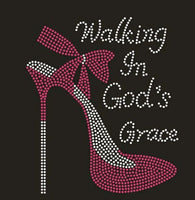RELIGIOUS Walking in God's Grace rhinestone bling shirt
