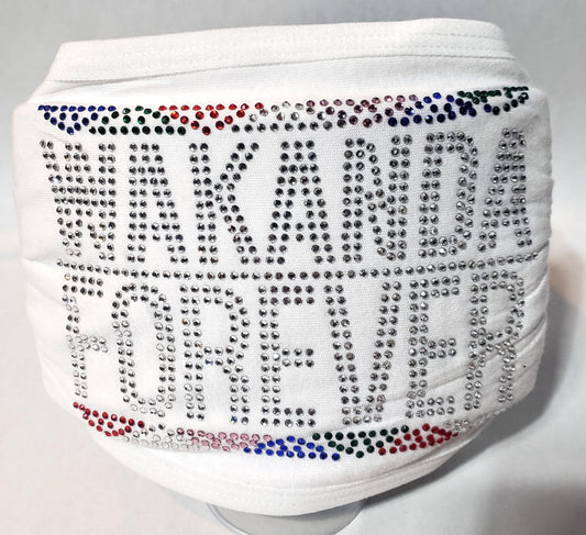 WAKANDA FOREVER  Bling Rhinestone face mask