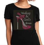 RELIGIOUS Walking in God's Grace rhinestone bling shirt