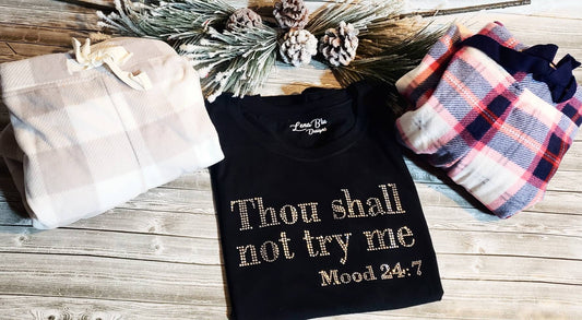 Christmas Pajamas | BLING Pajamas  | Mood 24:7 | Sassy , Bougie t- shirt | Rhinestone shirt | Plaid Pajamas | Gifts for her