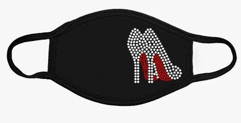 Red Bottoms Rhinestone Face Mask | Bling RED BOTTOMS Face Mask | Bling Face Mask | Diva Face Mask | Bling Birthday Face Mask