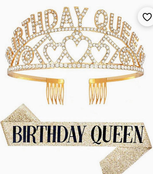 BIRTHDAY QUEEN TIARA & SASH| Queen Birthday | Bling Birthday | Birthday crown | Birthday Tiara | Birthday Sash