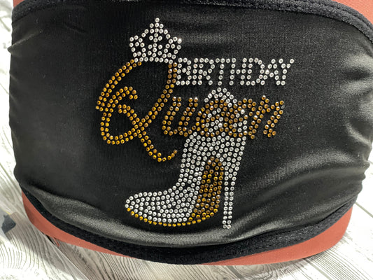 BIRTHDAY BLING MASK | Personalized Birthday Mask |Queen Bling Mask | Bling Mask | Diva Mask | Rhinestone Bling Mask | Birthday Mask