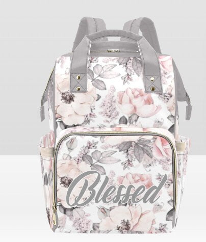 PERSONALIZED Custom Blessed Diaper Bag | Flower Diaper Bag | Custom diaper bag | Custom Backpack | Baby Shower Gift | New Parent  | Baby Bag