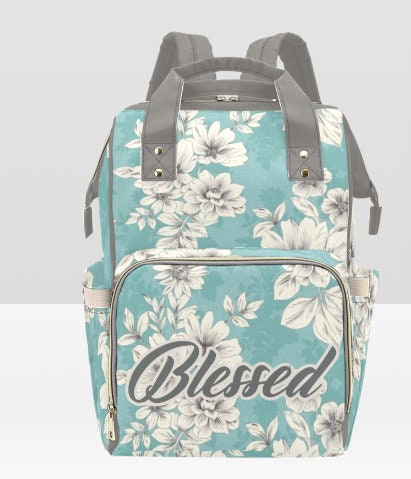 PERSONALIZED Custom Blessed Diaper Bag | Flower Diaper Bag | Custom diaper bag | Custom Backpack | Baby Shower Gift | New Parent | Baby Bag