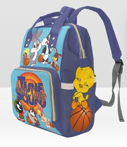 PERSONALIZED character Diaper Bag | Space Jam Style Diaper Bag | TuneSquad Backpack | Custom diaper Bag| Baby Shower Gift | New Parent