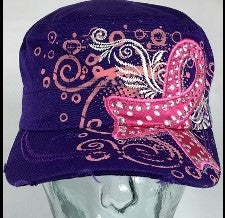 FIGHT BREAST CANCER TRUCKER HAT | PINK RIBBON HAT | CRUSH CANCER HAT | RHINESTONE BLING HAT